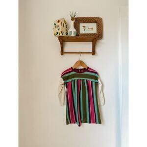 Tea Collection green, blue and pink vertical stripe dress - 18-24m